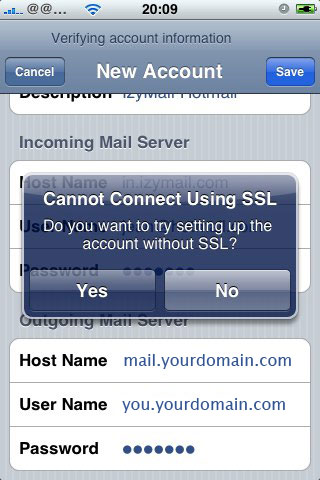 Setting up mail on your iPhone, iPhone 3G or iPhone 3G S