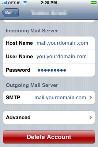 Setting up mail on your iPhone, iPhone 3G or iPhone 3G S