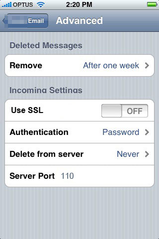 Setting up mail on your iPhone, iPhone 3G or iPhone 3G S
