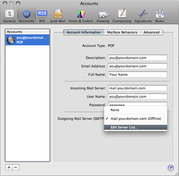 Setting up mac mail